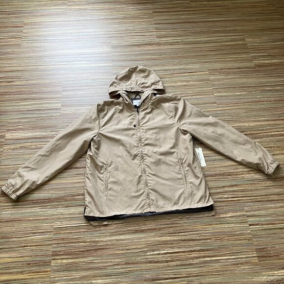Five Four Men's Windbreaker Hooded Jacket w/ Pockets Lightweight Khaki Beige NWT - Picture 8 of 8